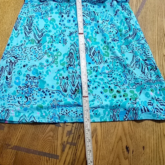LILLY PULITZER Womens Dress XS Preowned  STRAPLESS Floral TURQUOISE Casual Work - Picture 7 of 7